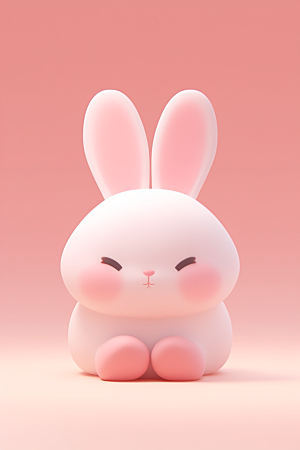 CG小兔子形象小白兔模型
