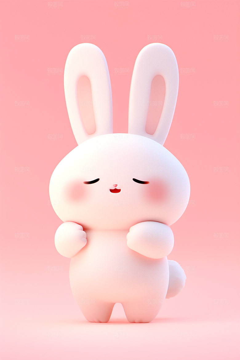 CG小兔子C4D拟人模型
