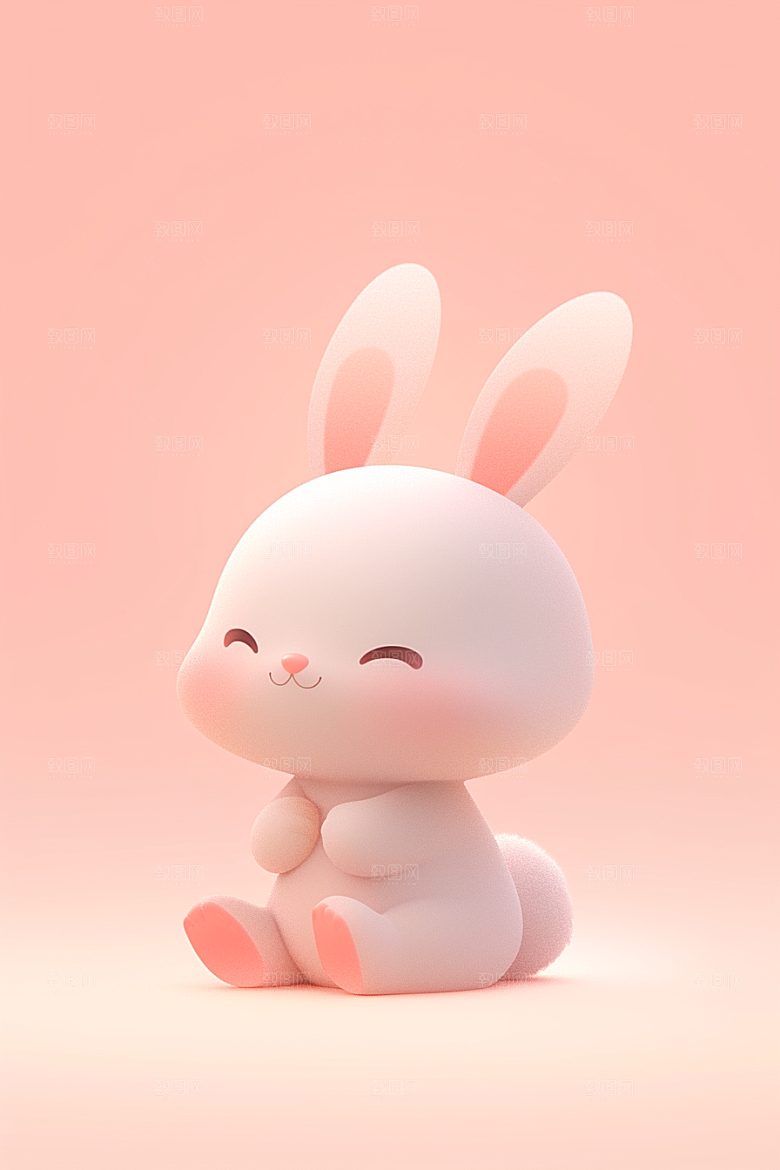 CG小兔子拟人C4D模型
