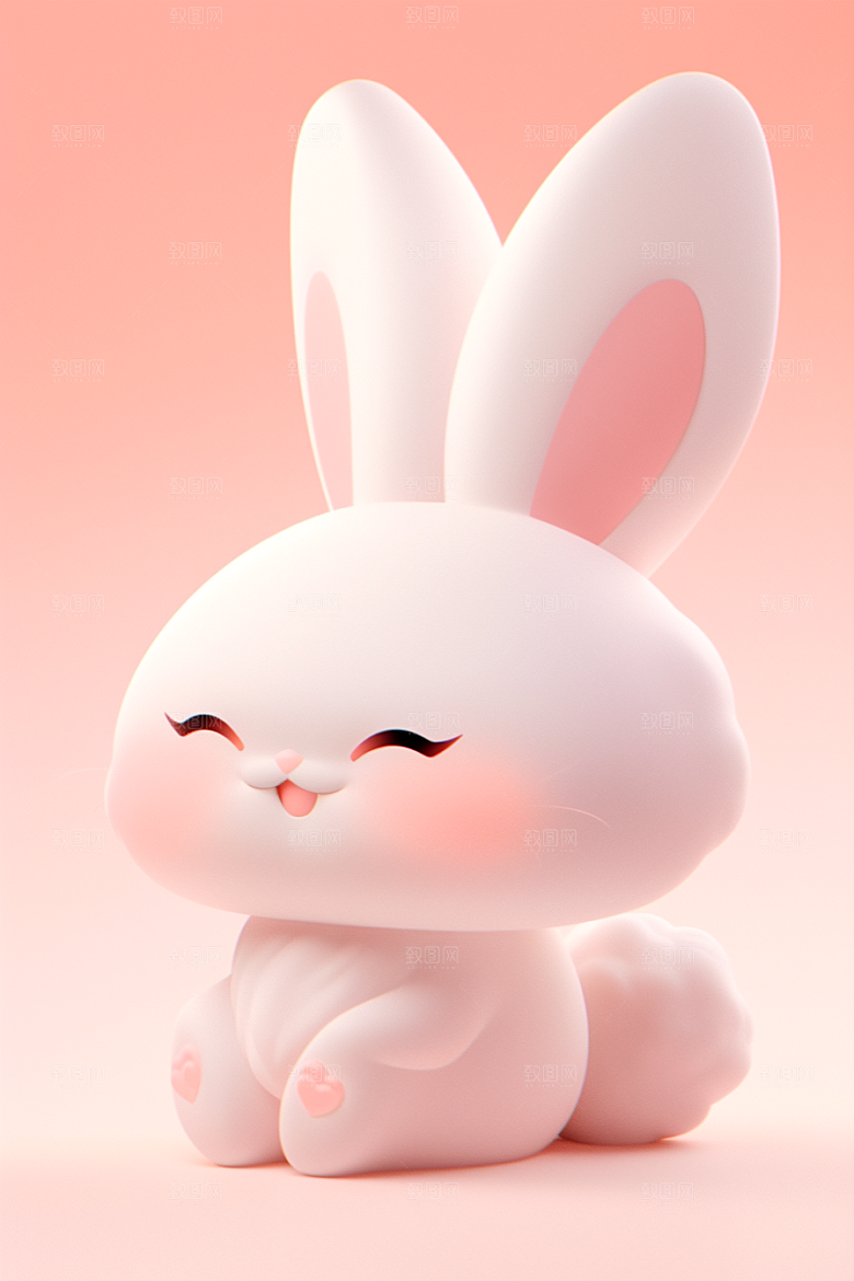 CG小兔子卡通小白兔模型