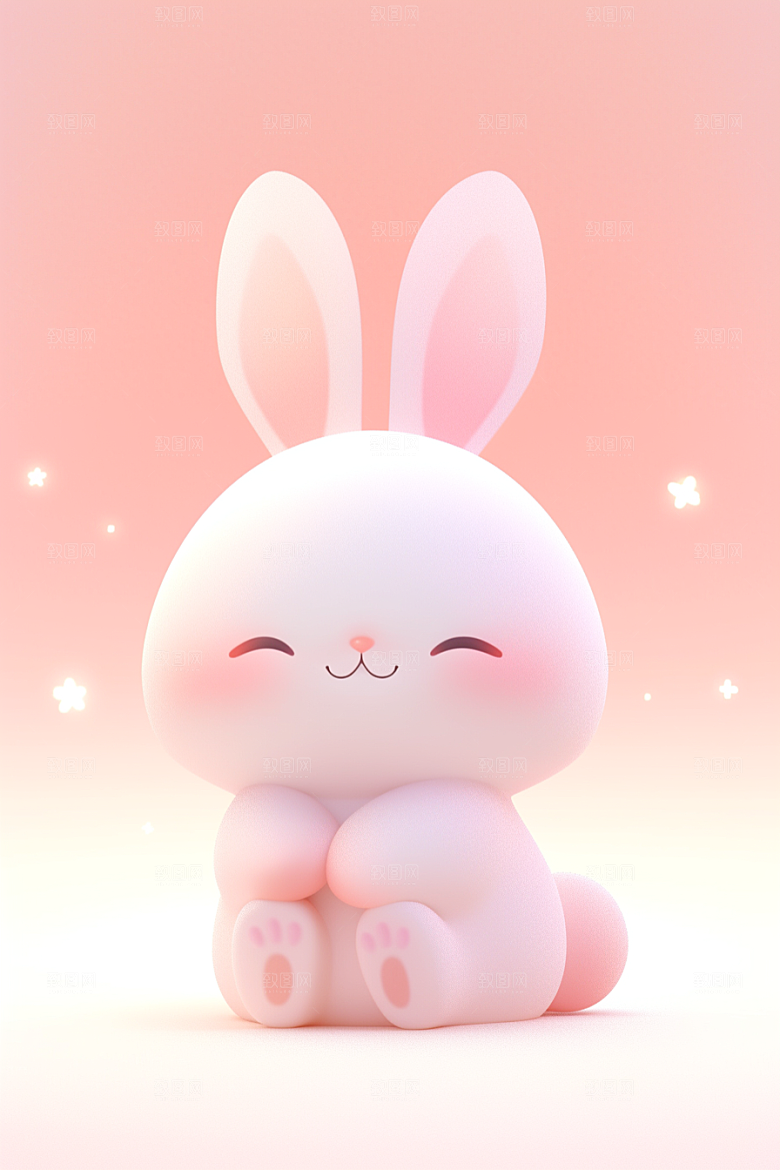 CG小兔子小白兔IP模型