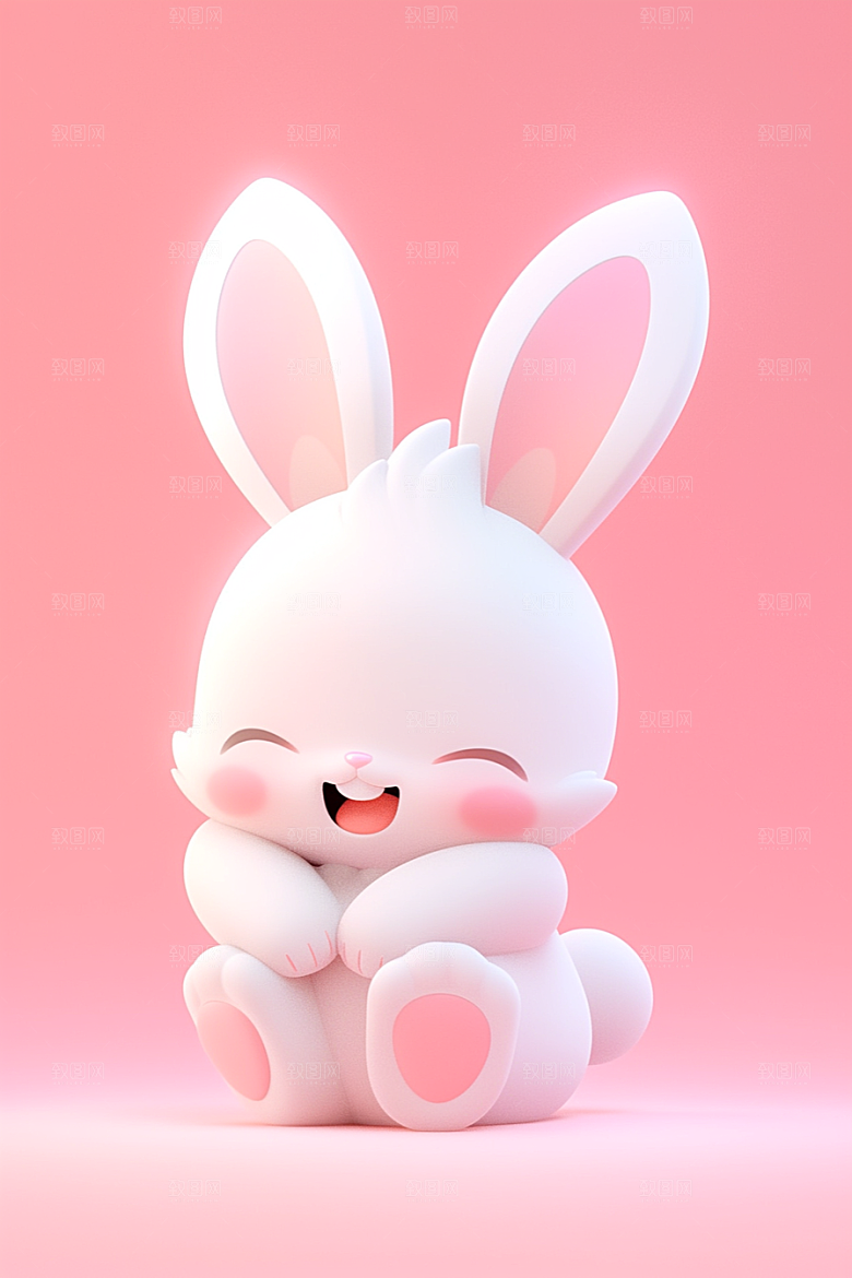 CG小兔子C4D立体模型