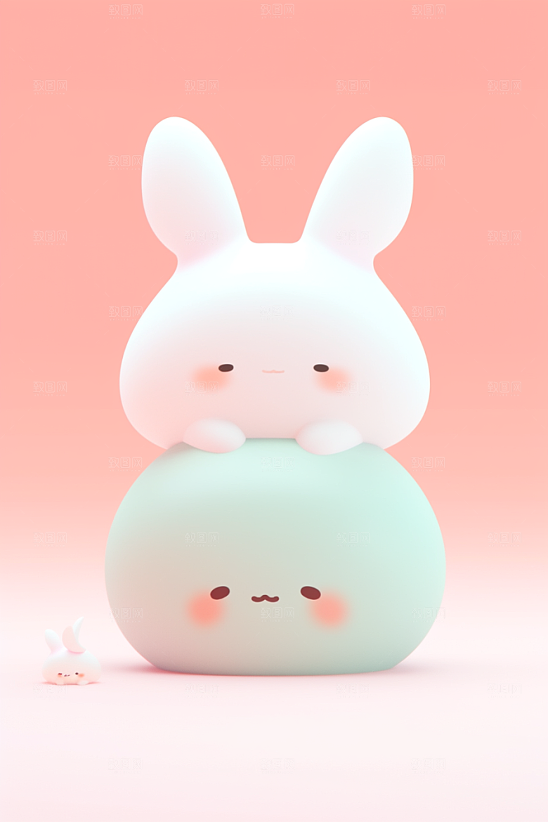 CG小兔子C4D可爱模型