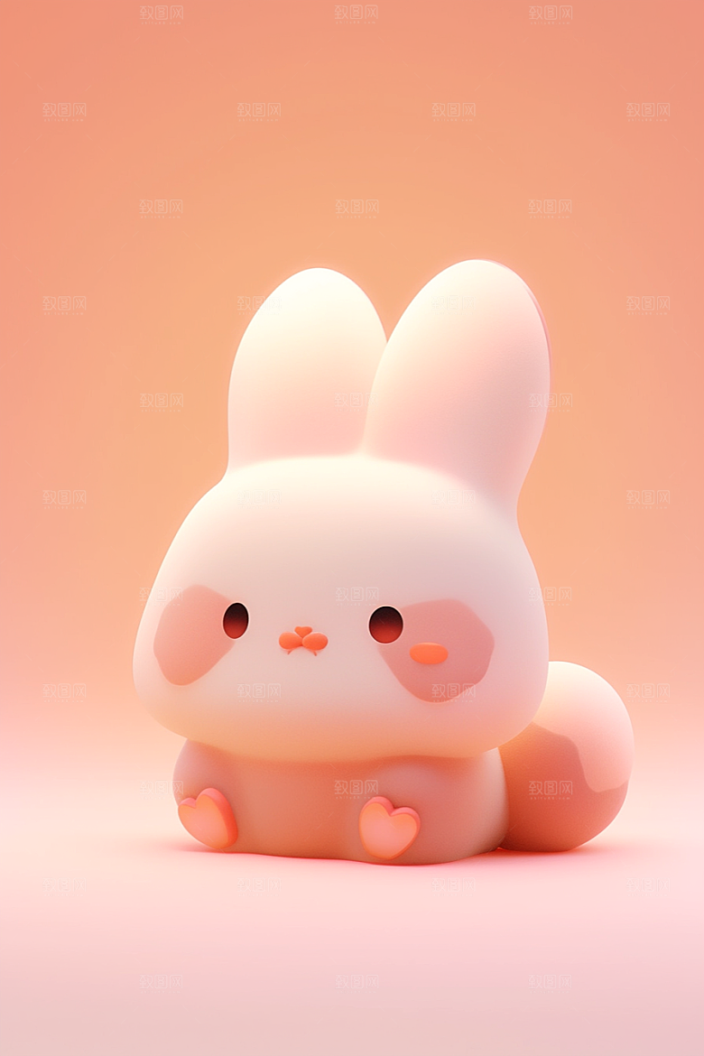 CG小兔子C4D小动物模型