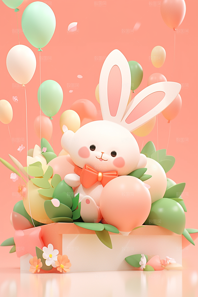 CG小兔子拟人C4D模型