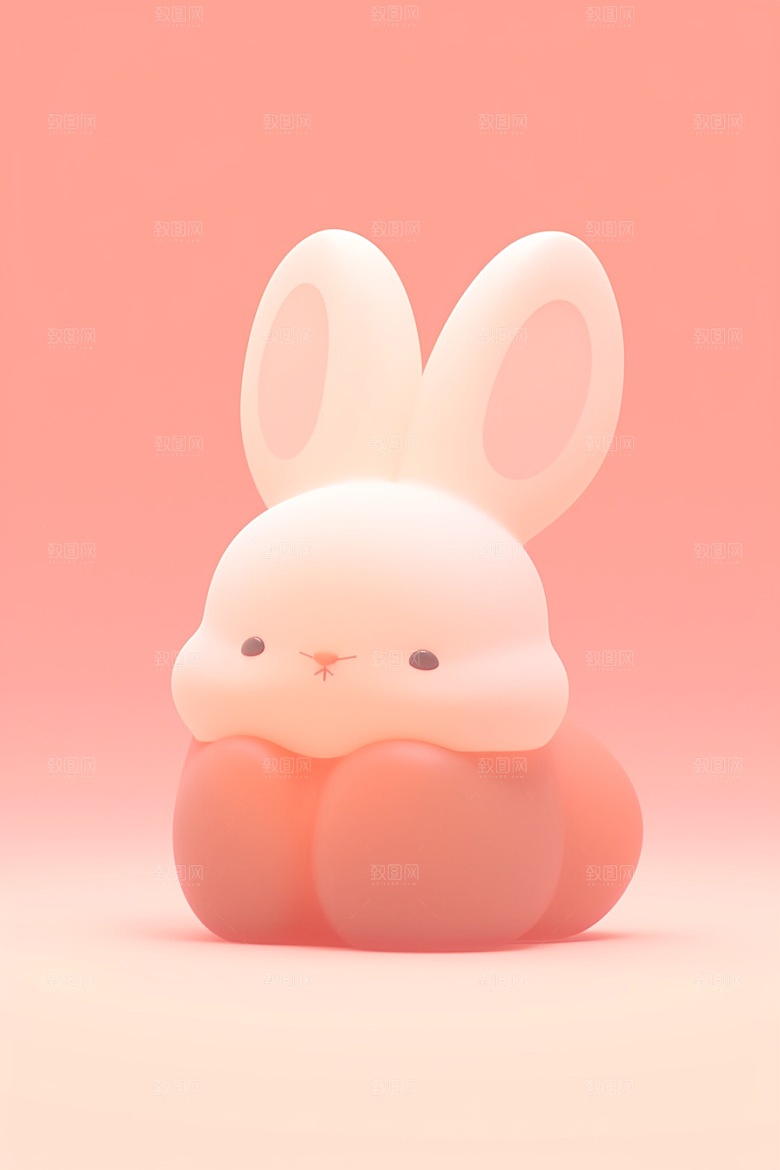 CG小兔子卡通IP模型