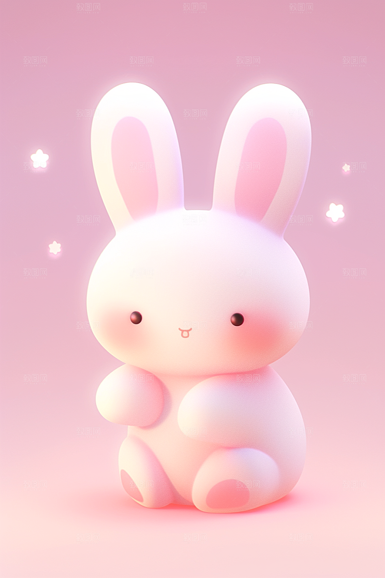 CG小兔子小白兔C4D模型