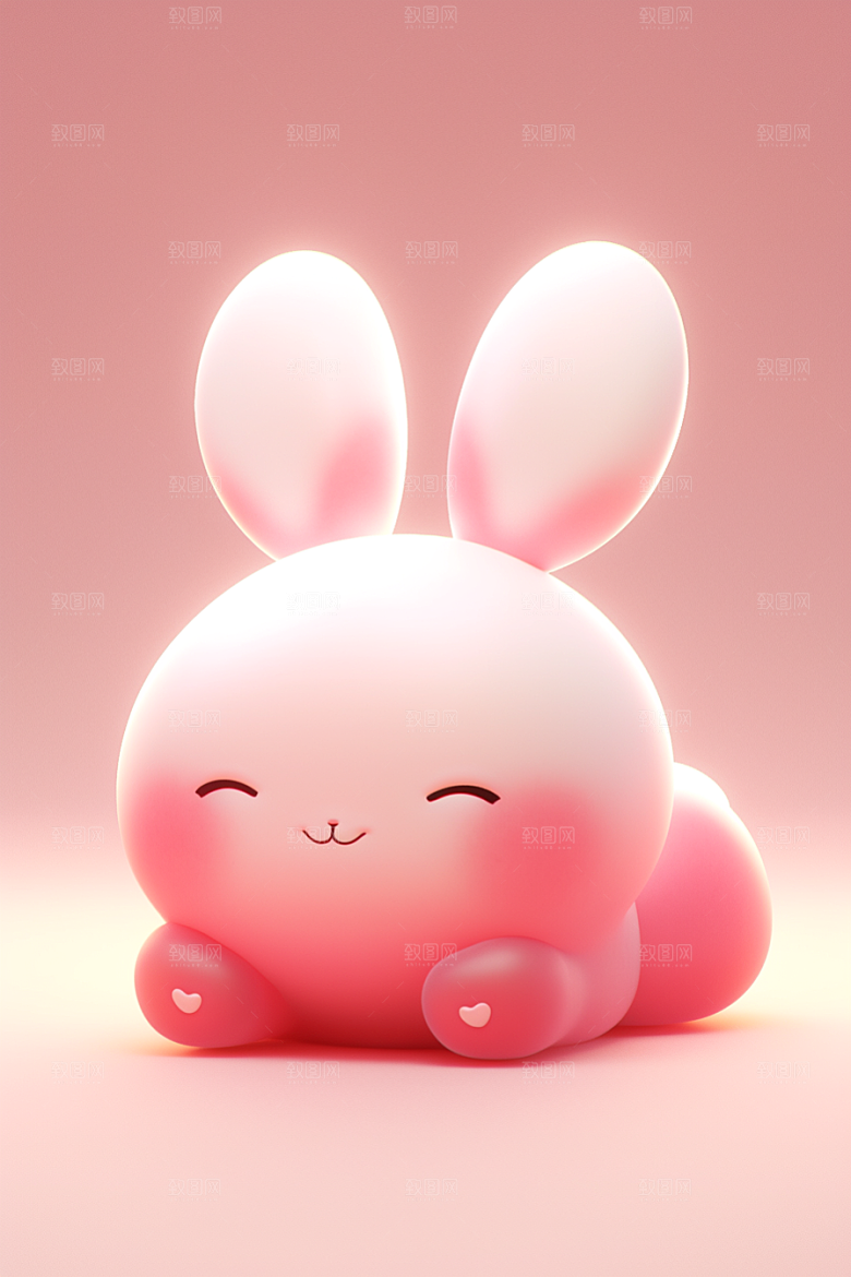 CG小兔子可爱立体模型