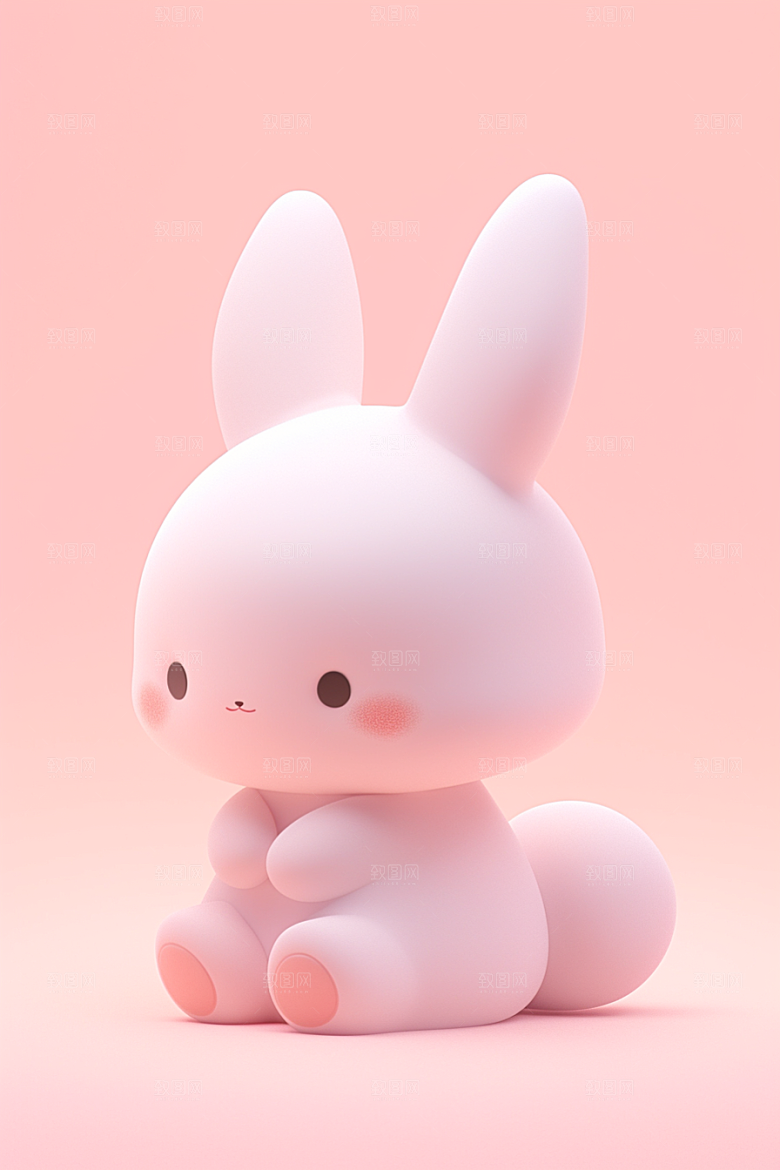 CG小兔子小白兔立体模型