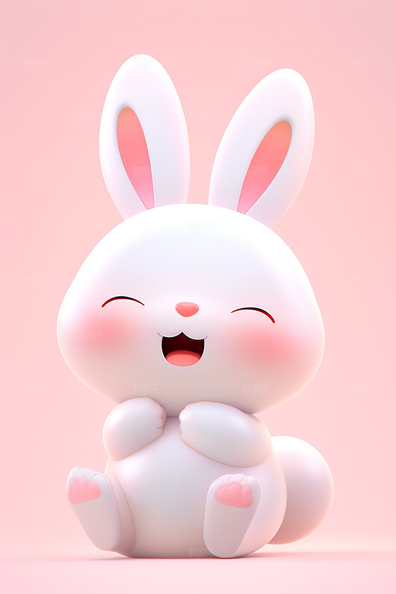 CG小兔子C4D立体模型