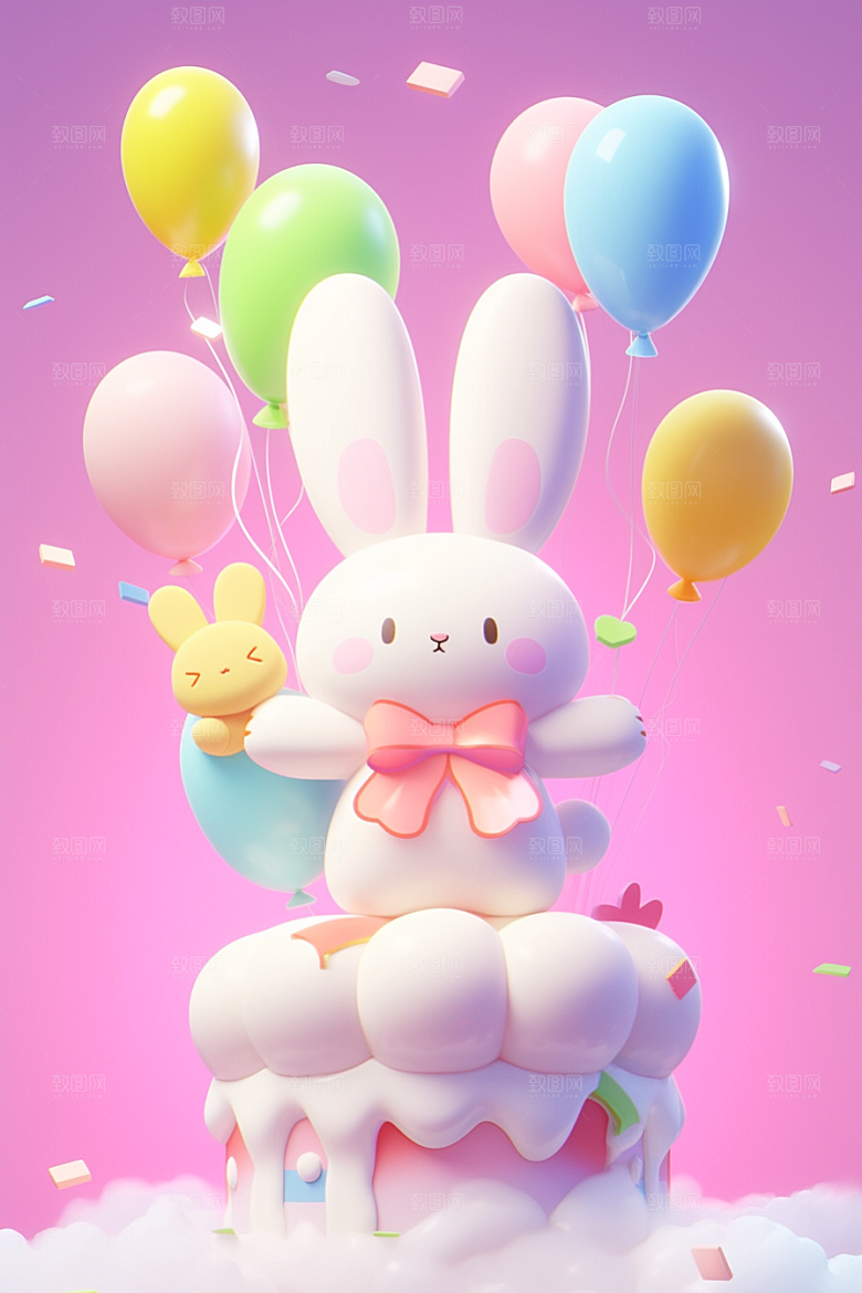 CG小兔子C4D3D模型
