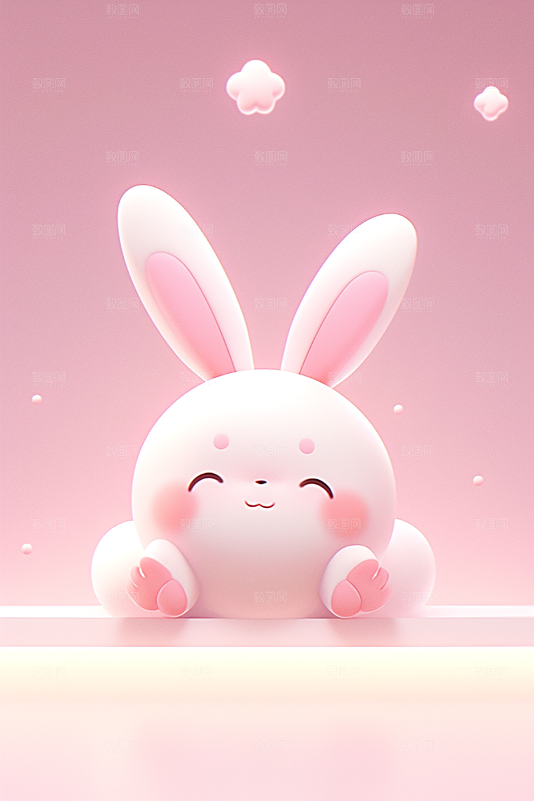 CG小兔子拟人IP模型