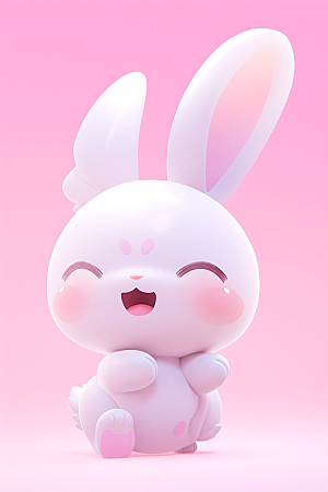 CG小兔子小白兔形象模型