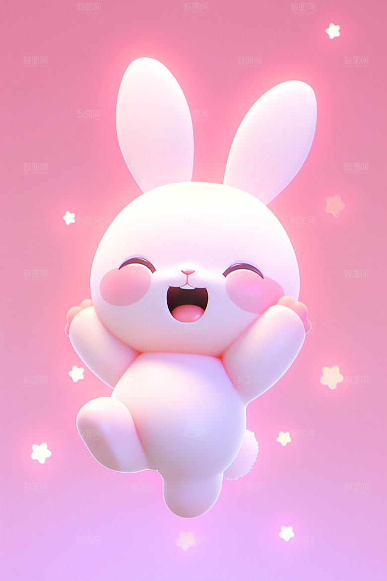 CG小兔子卡通C4D模型