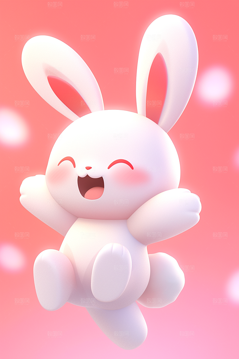 CG小兔子立体C4D模型