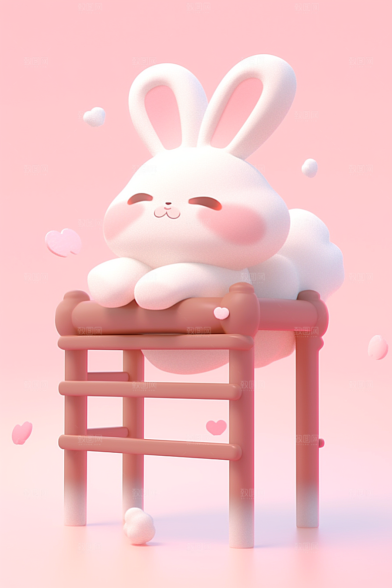 CG小兔子卡通形象模型