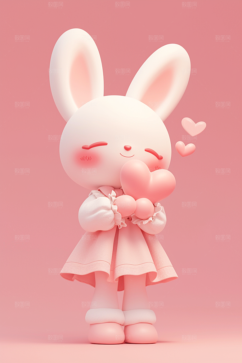 CG小兔子小白兔C4D模型