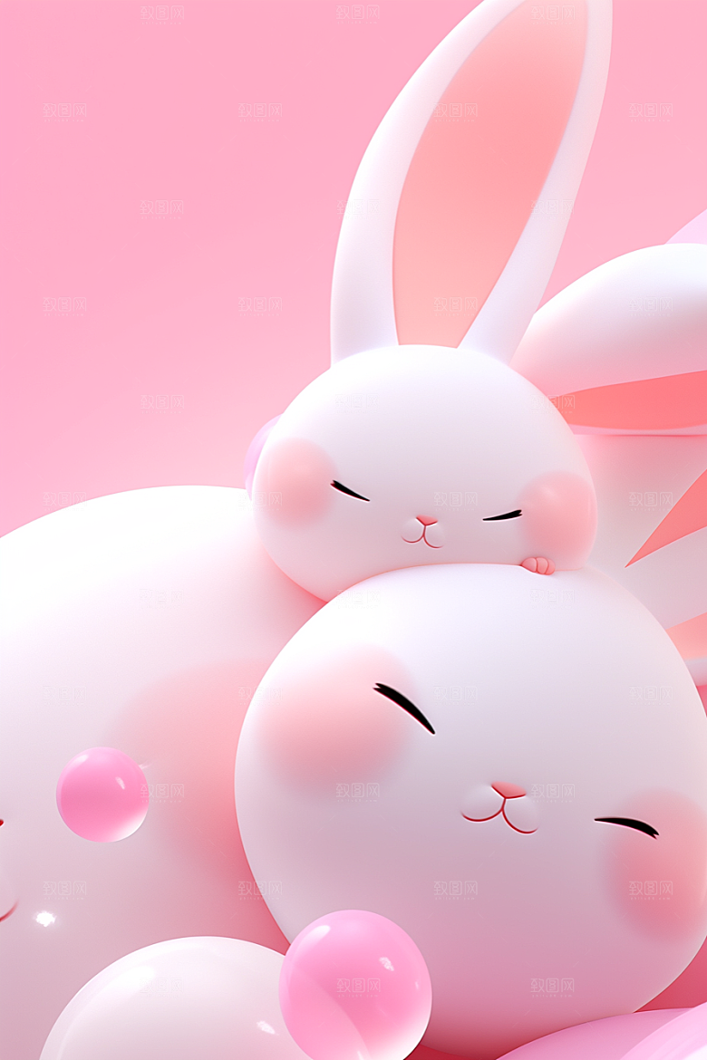 CG小兔子3D可爱模型