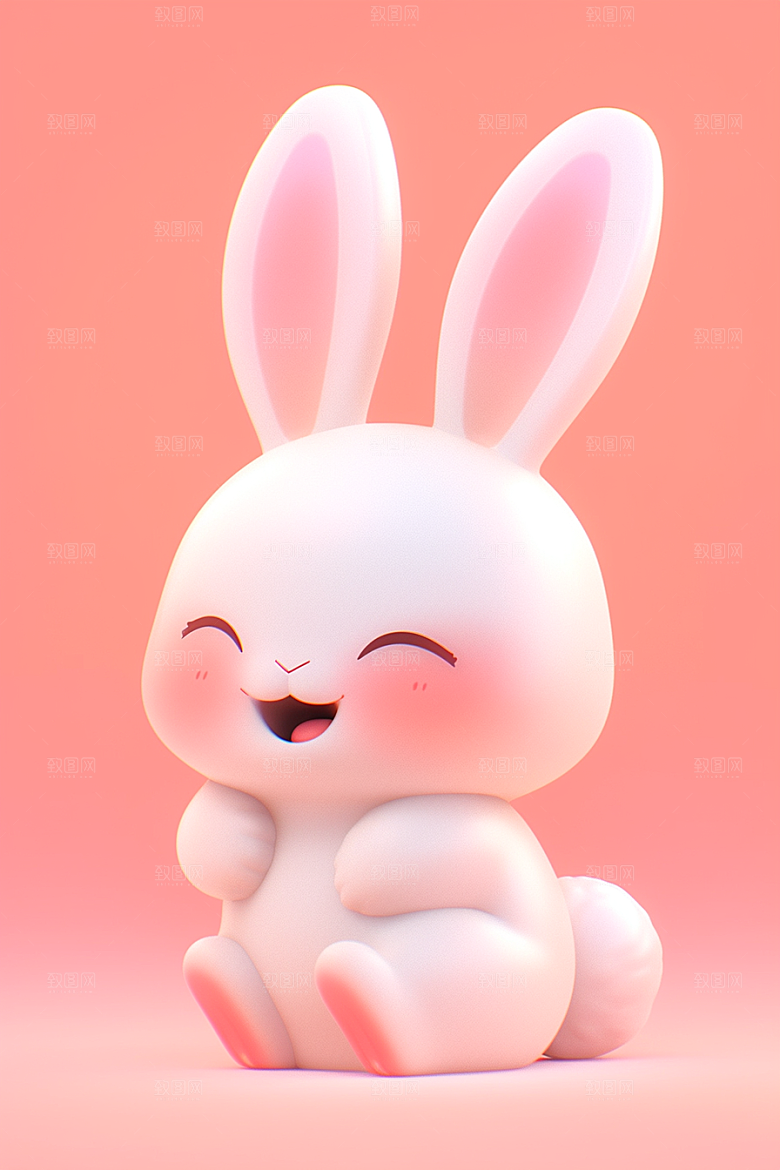 CG小兔子C4D卡通模型