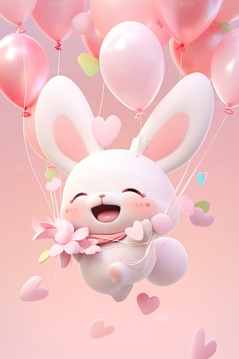 CG小兔子卡通形象模型