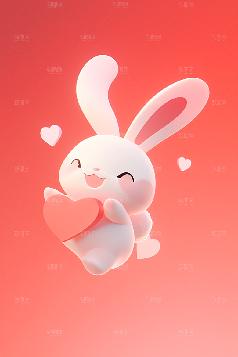 CG小兔子立体C4D模型