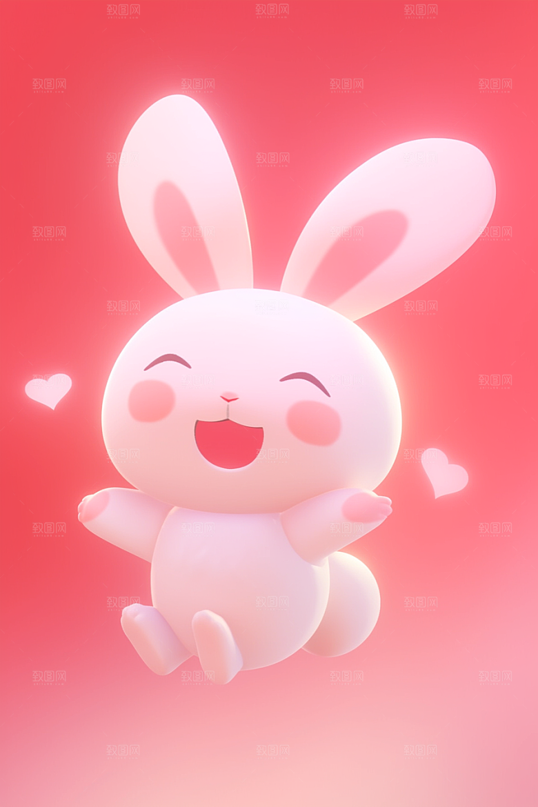 CG小兔子C4D拟人模型