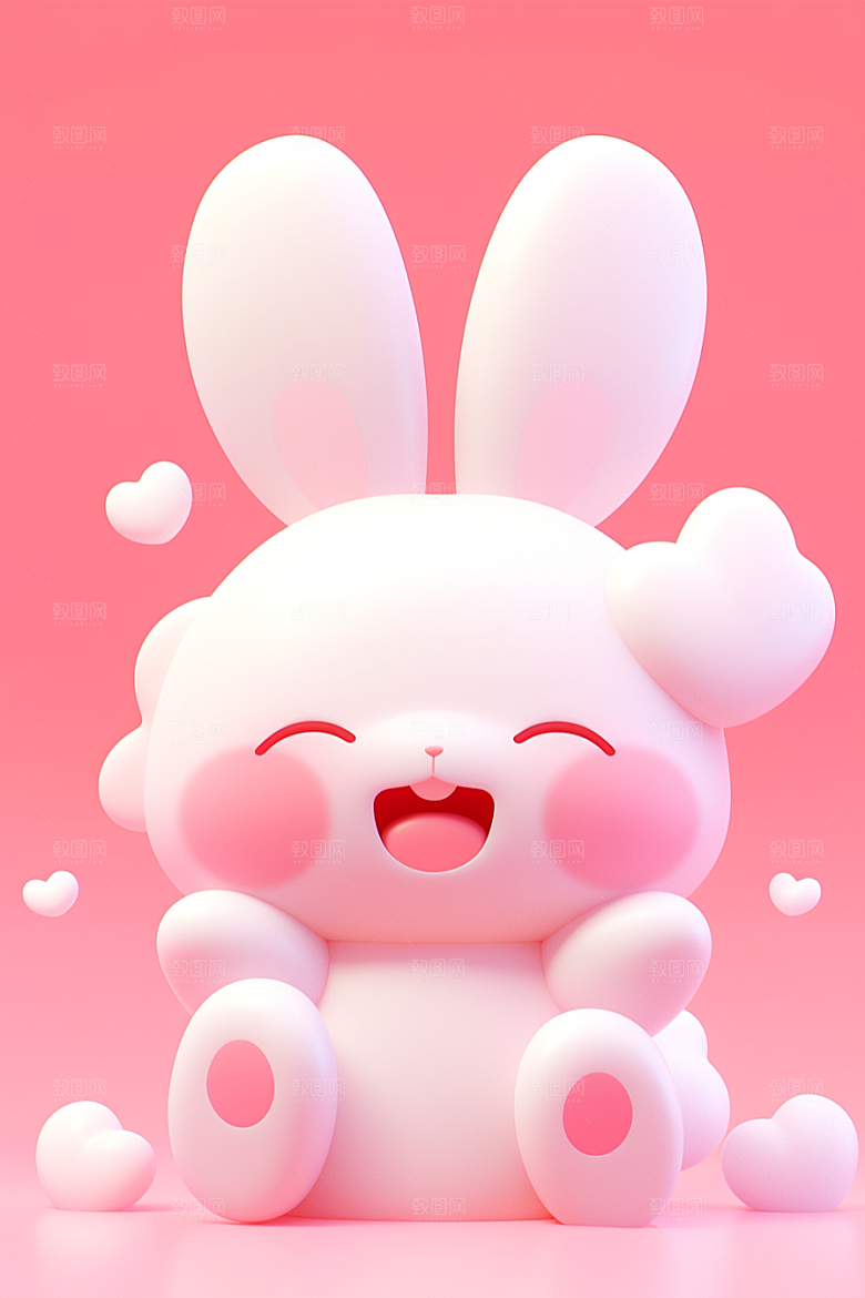 CG小兔子立体小白兔模型