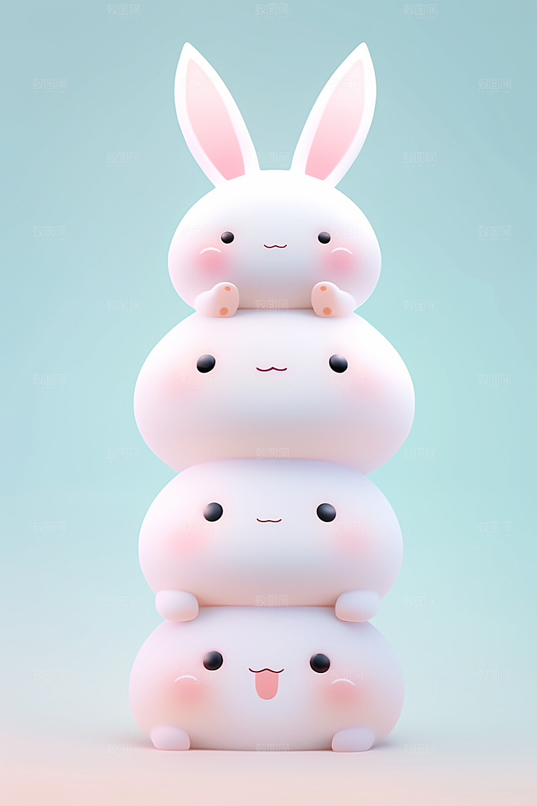 CG小兔子3D卡通模型