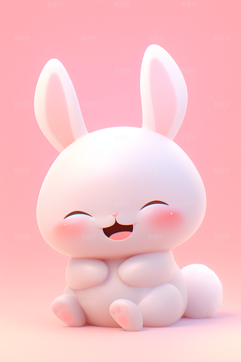 CG小兔子拟人小白兔模型
