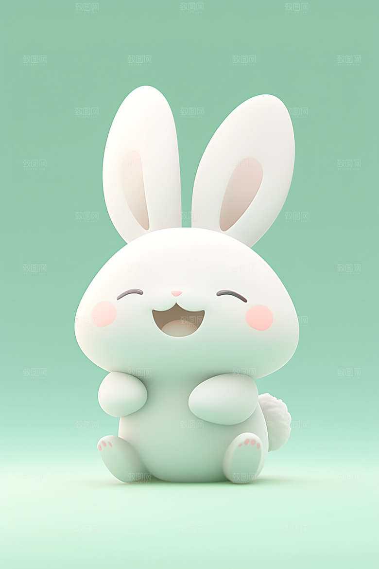 CG小兔子3D拟人模型