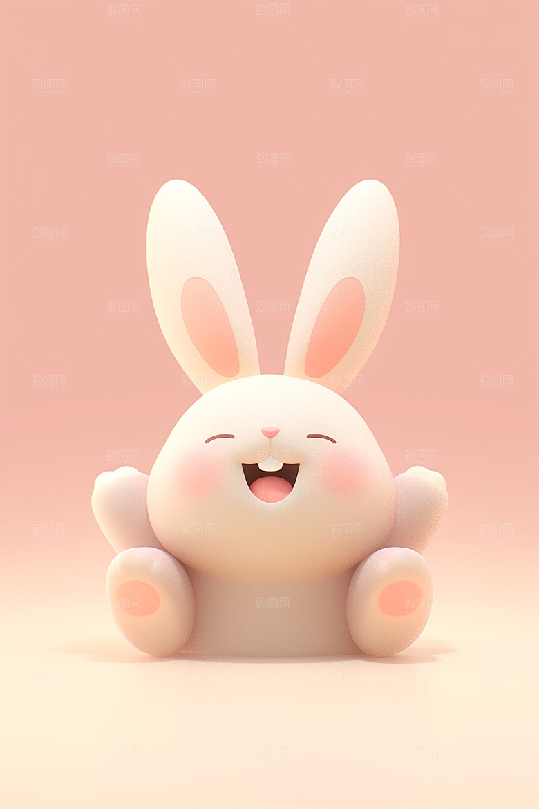 CG小兔子小白兔立体模型