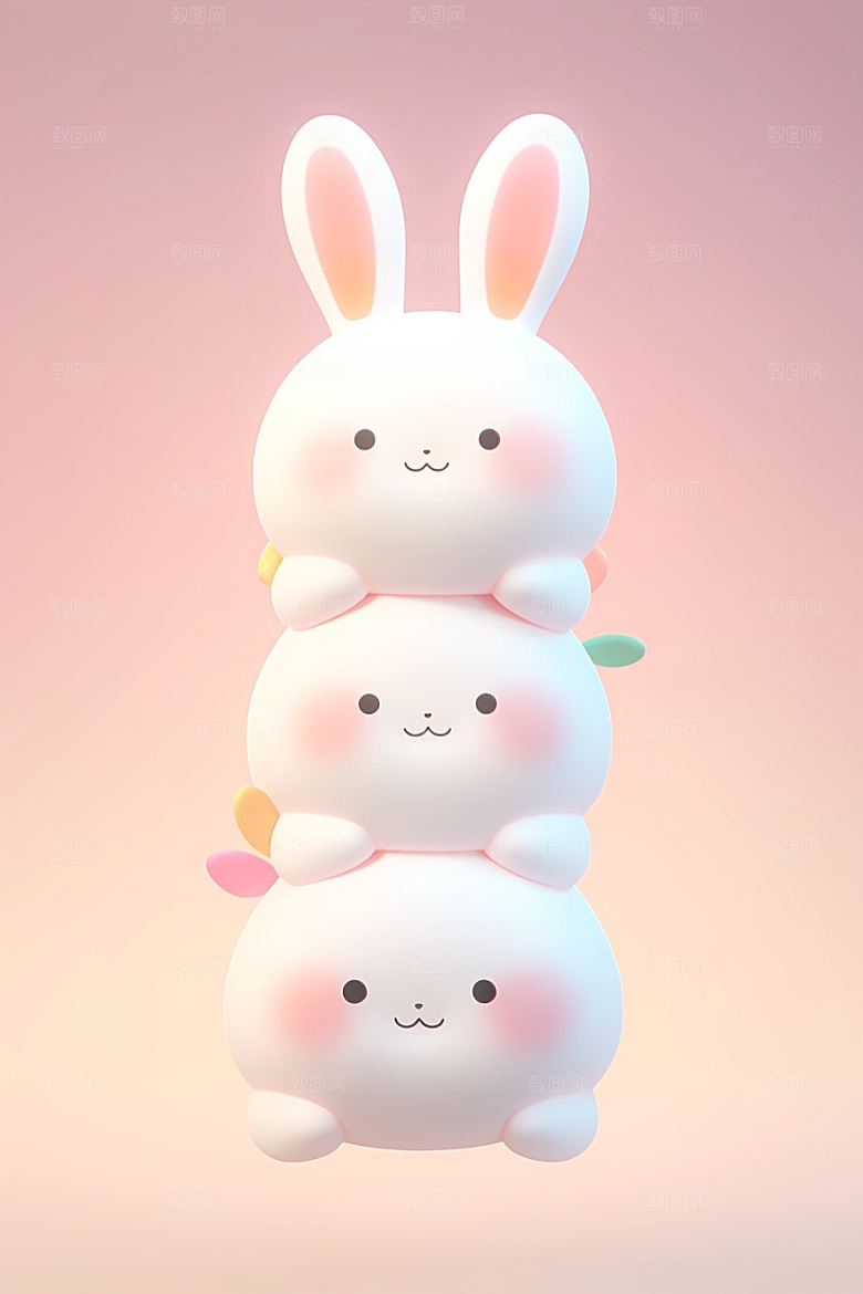 CG小兔子C4D拟人模型