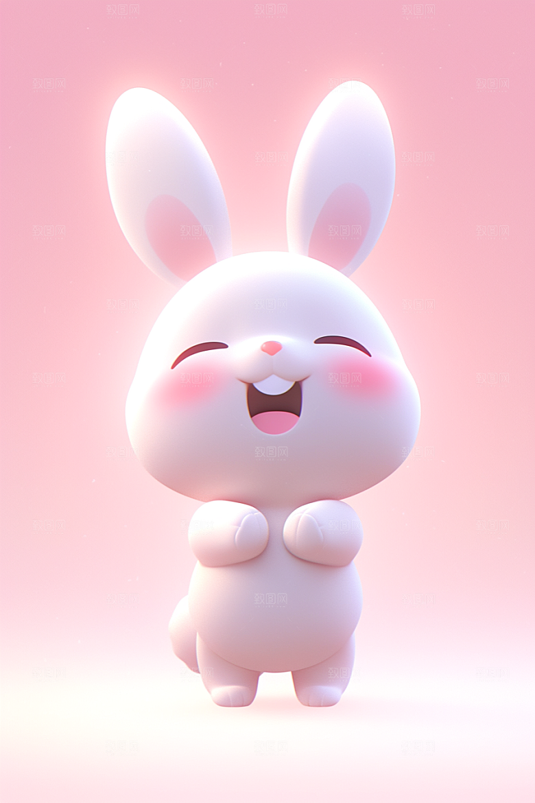CG小兔子C4D卡通模型