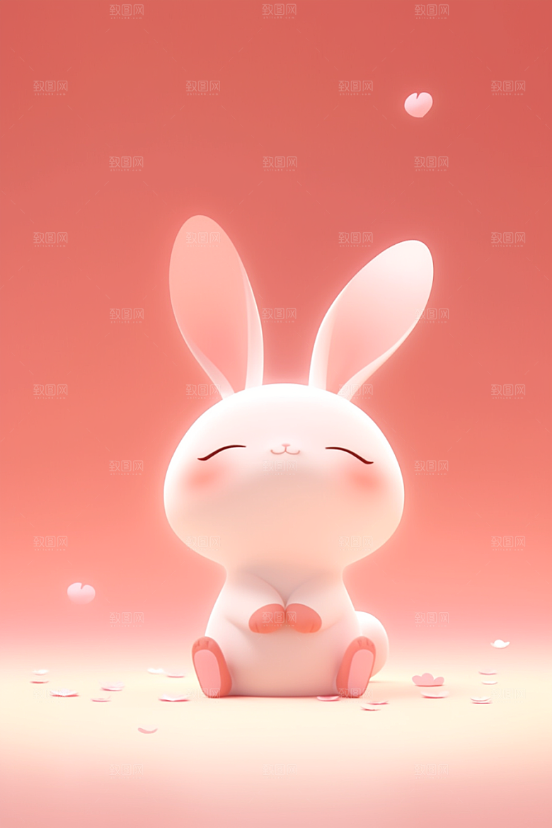 CG小兔子小白兔C4D模型