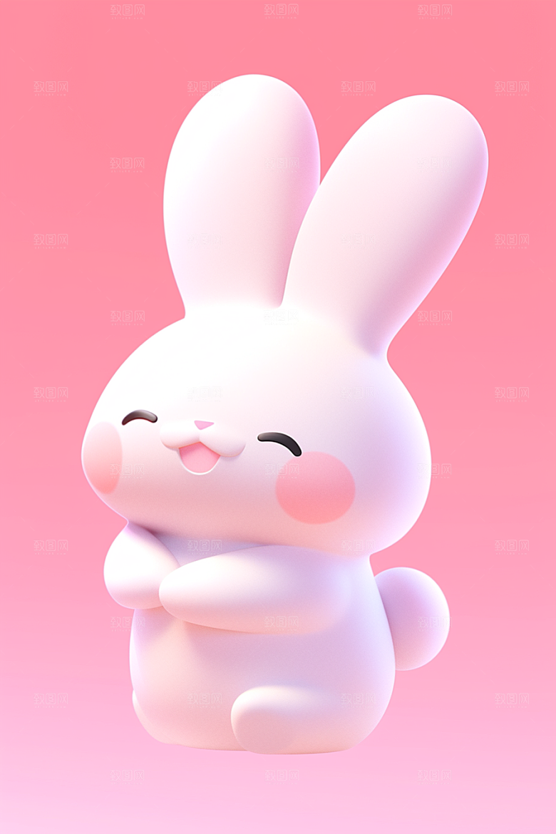 CG小兔子立体小白兔模型