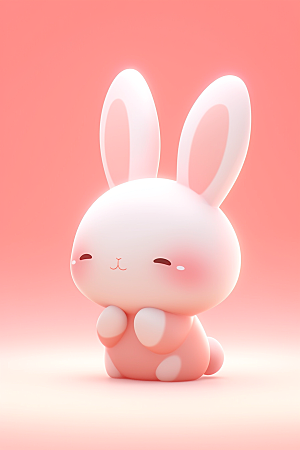 CG小兔子小白兔IP模型