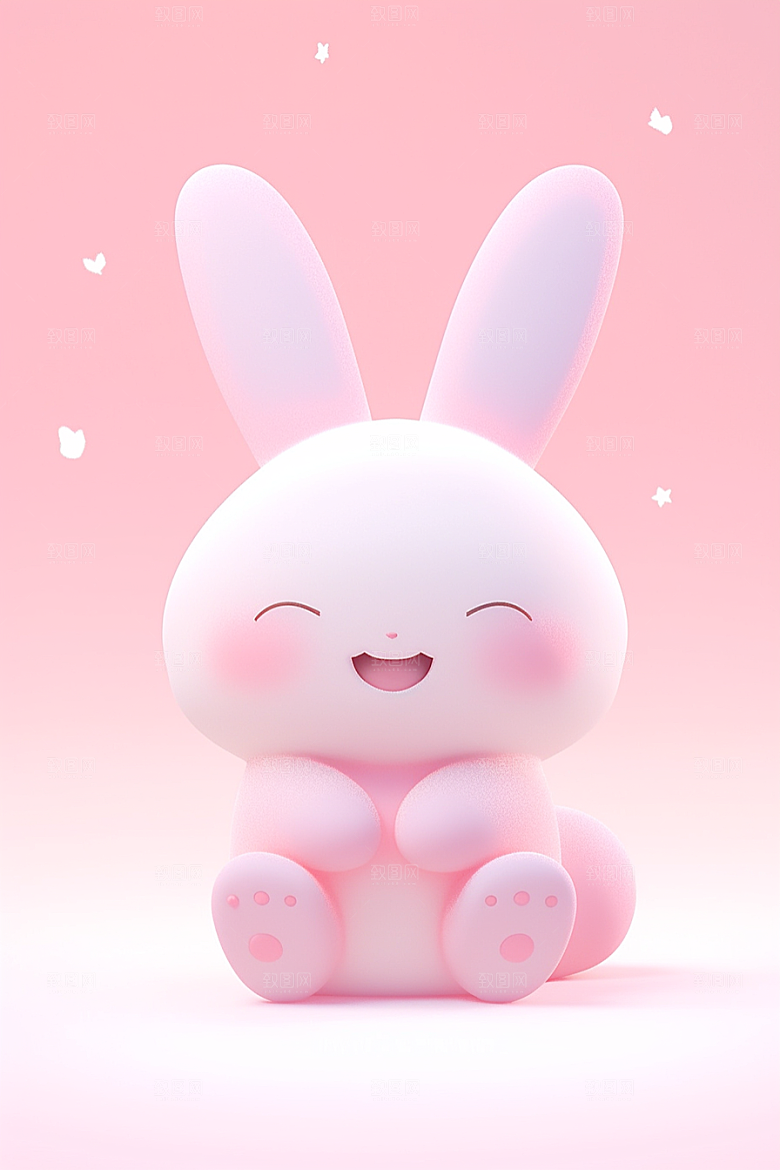 CG小兔子拟人C4D模型