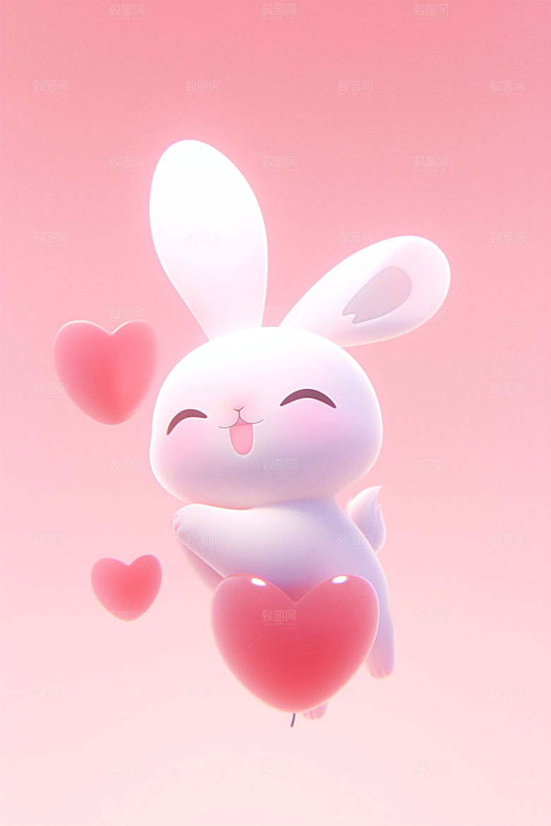 CG小兔子3D形象模型