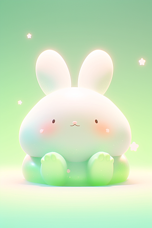 CG小兔子小动物小白兔模型