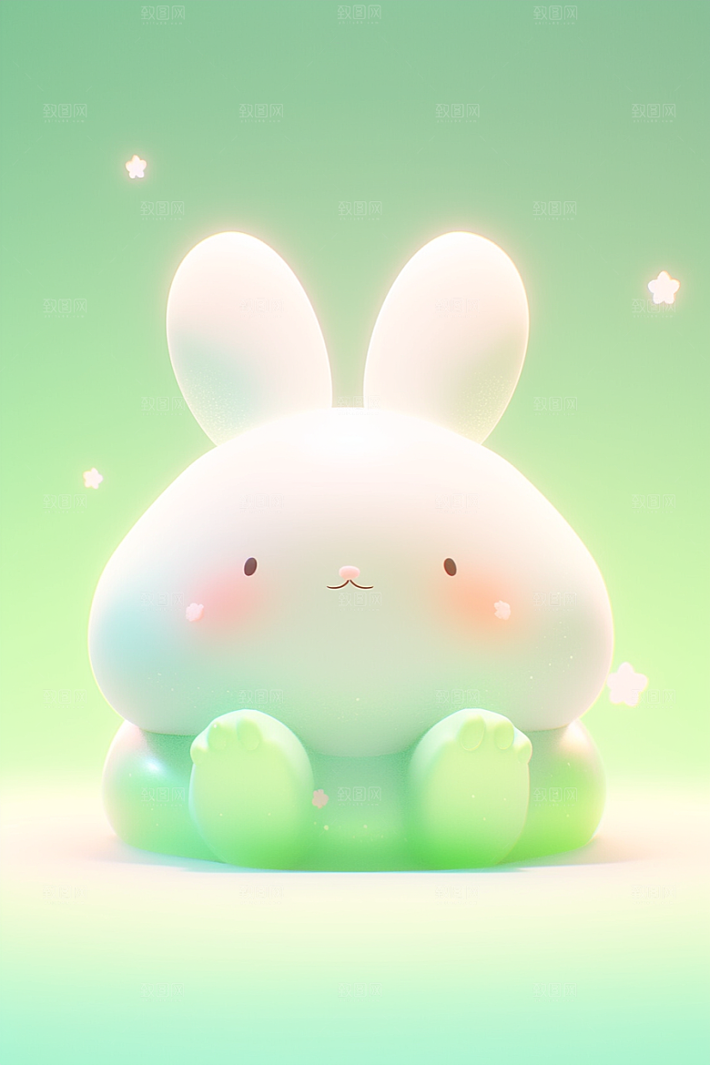 CG小兔子小动物小白兔模型
