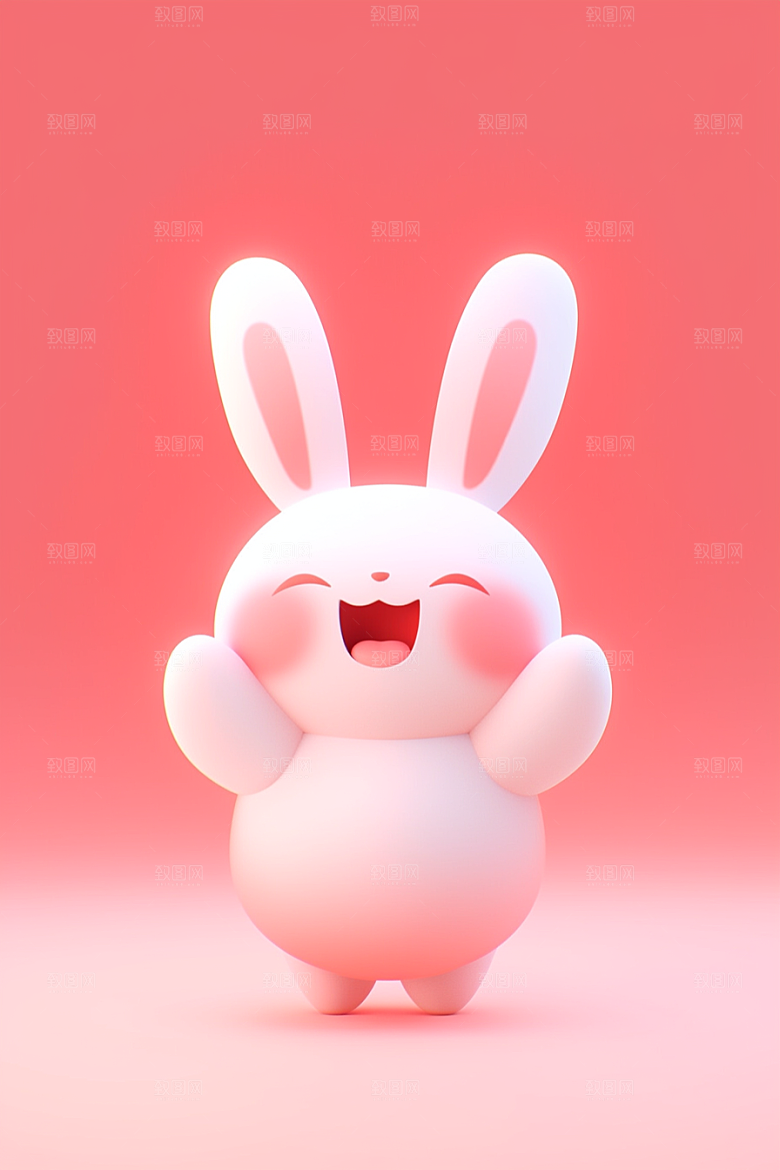 CG小兔子卡通小动物模型
