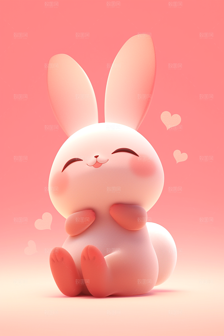 CG小兔子C4D小白兔模型
