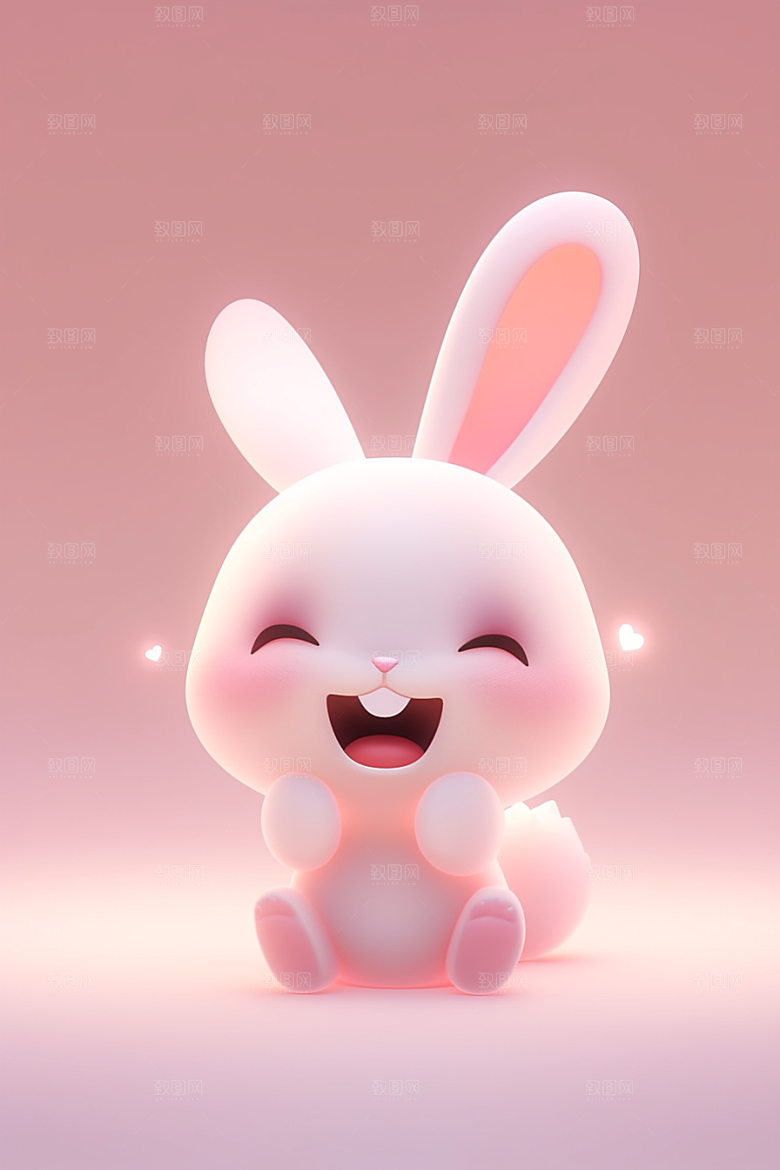 CG小兔子小白兔卡通模型
