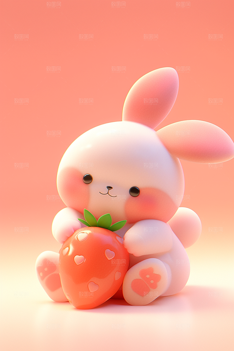CG小兔子小白兔C4D模型