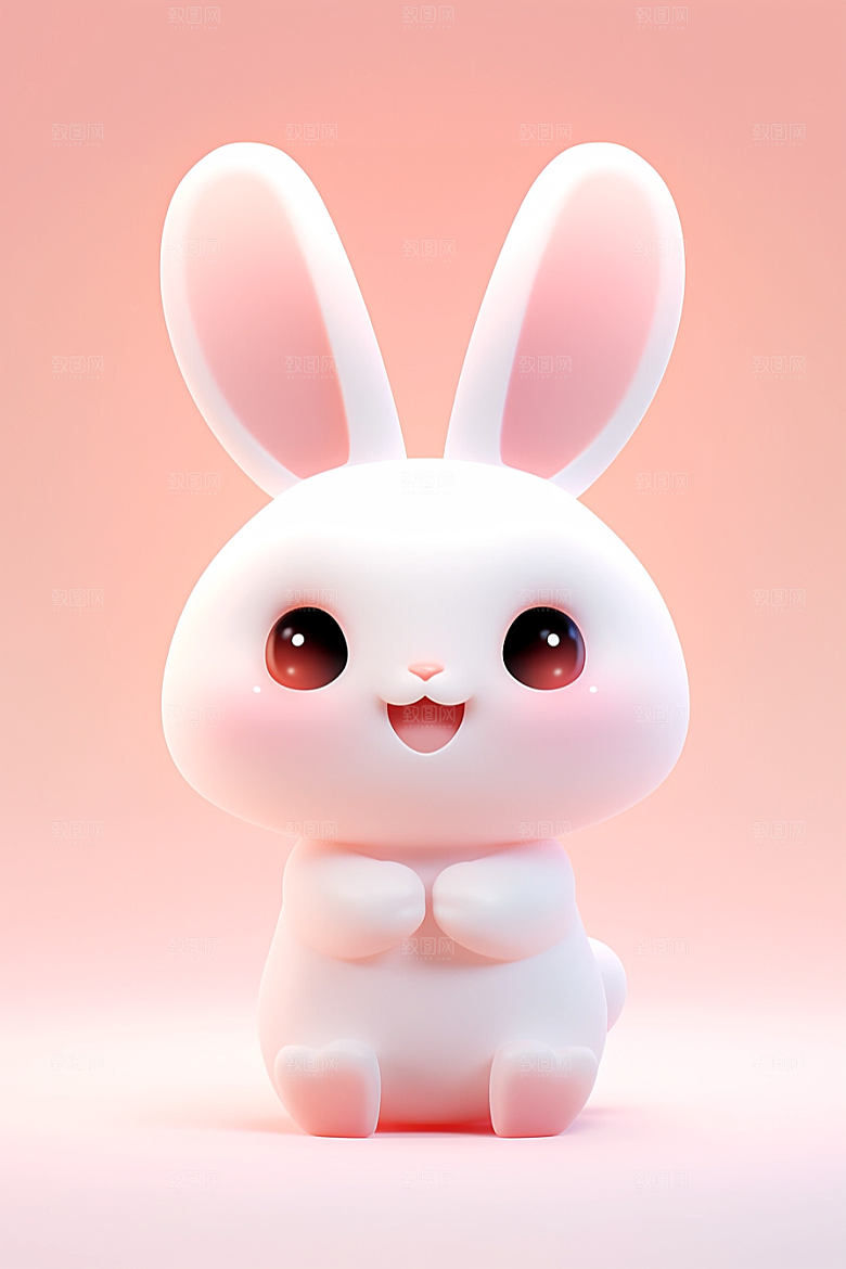 CG小兔子3D拟人模型