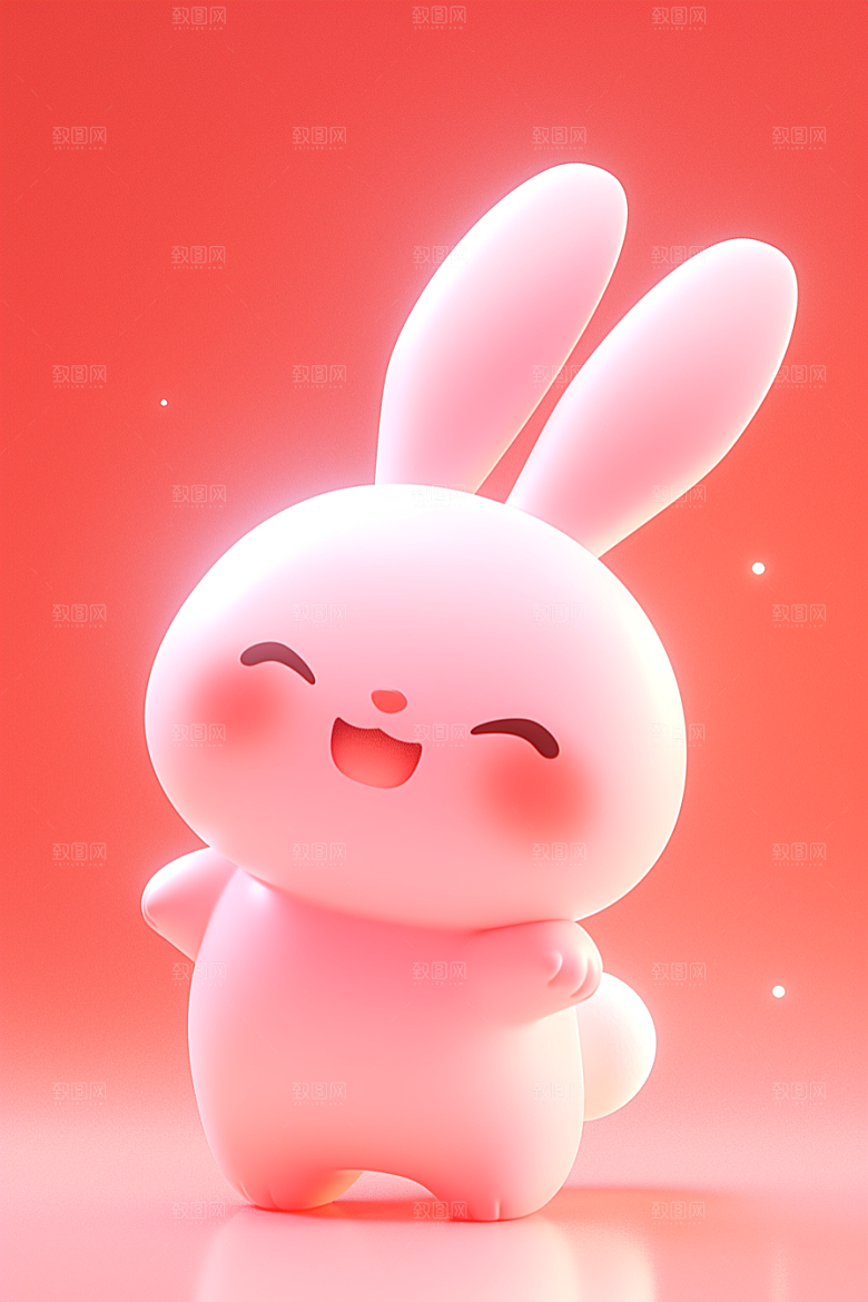 CG小兔子小白兔小动物模型