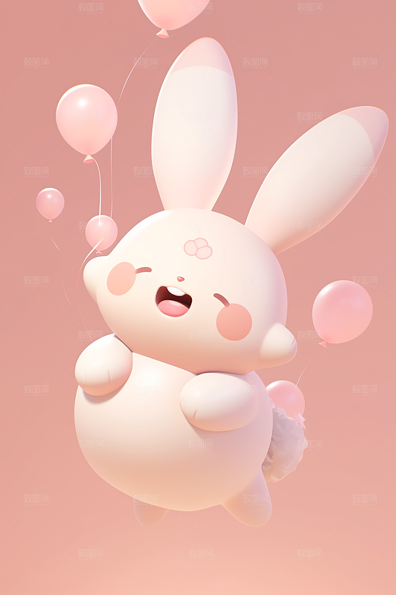 CG小兔子IP小动物模型