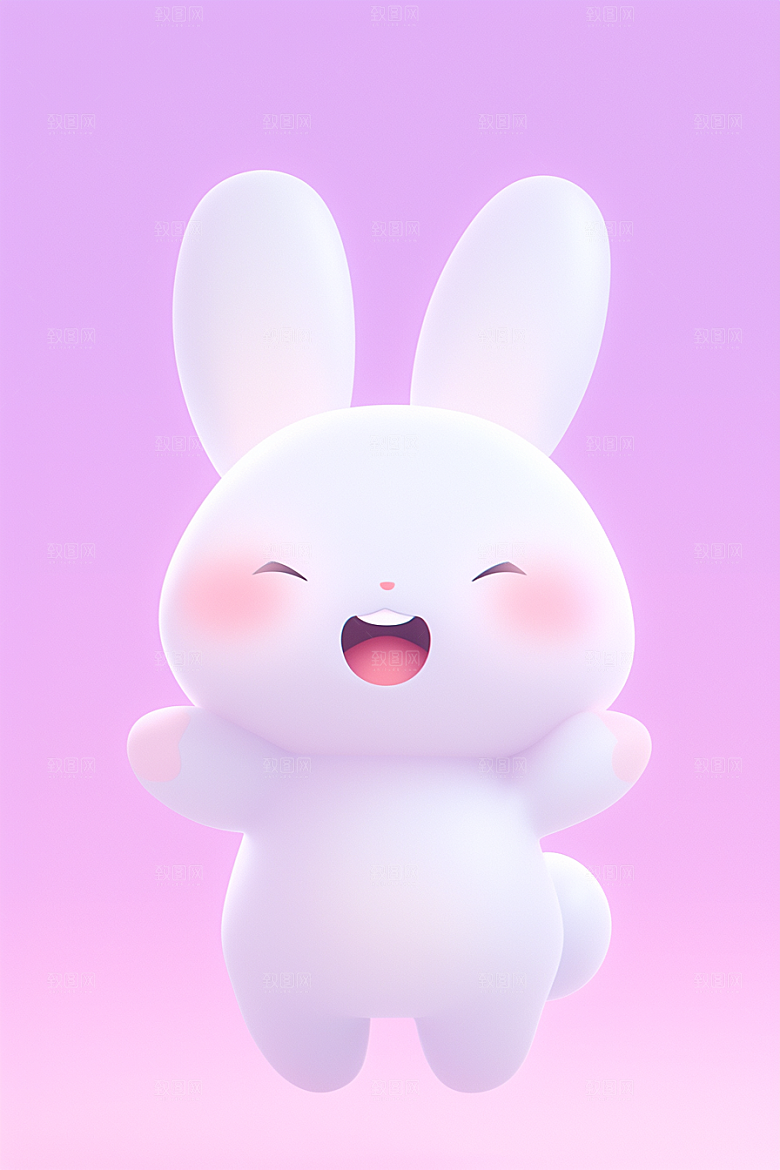 CG小兔子小白兔立体模型