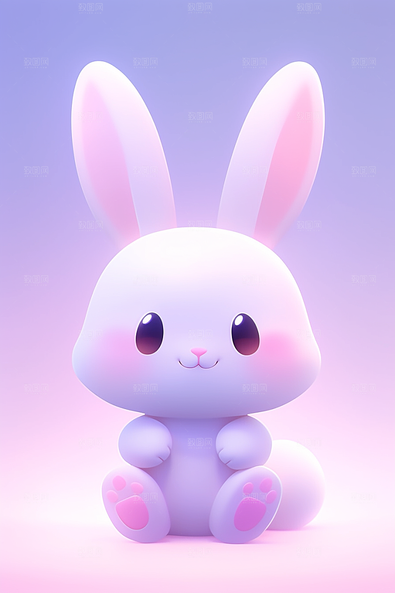 CG小兔子小白兔立体模型