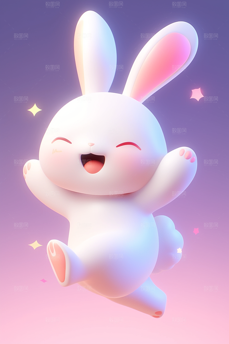 CG小兔子拟人卡通模型